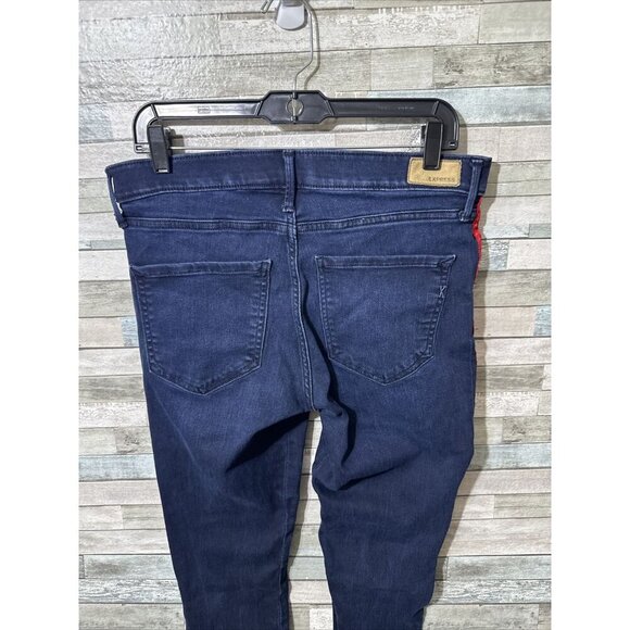 Women’s Express Denim Jeans Dark Wash Mid Rise Legging Stretch Size 12R - Picture 13 of 16